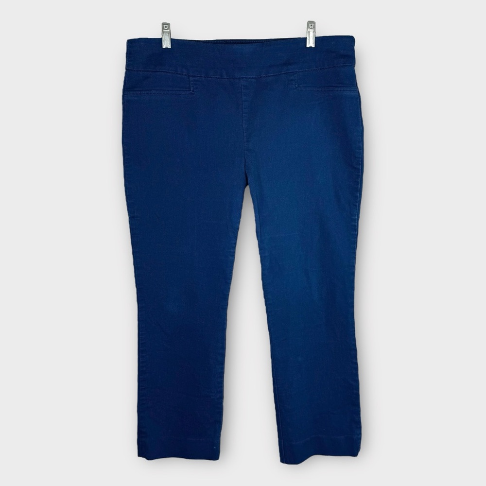 St. John’s Bay blue straight leg capris 16 pull on stretch capri pants dressy